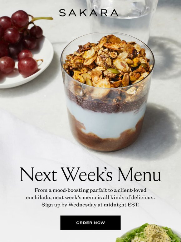 Next Week’s Menu