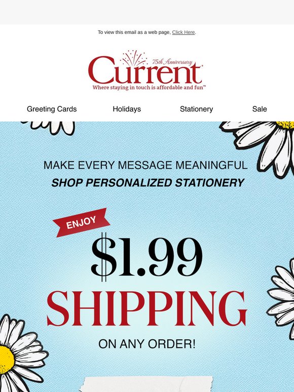 Personalized stationery ships for just $1.99