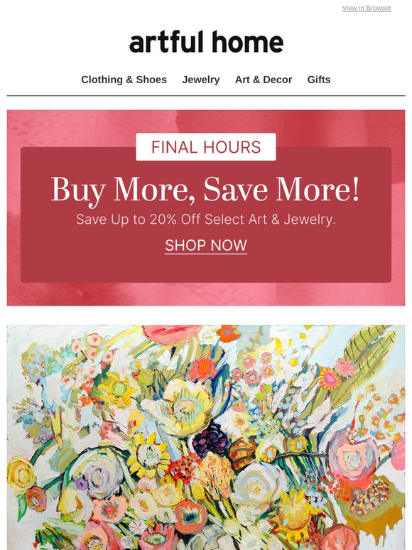 Final Hours for Savings Up to 20% Off!