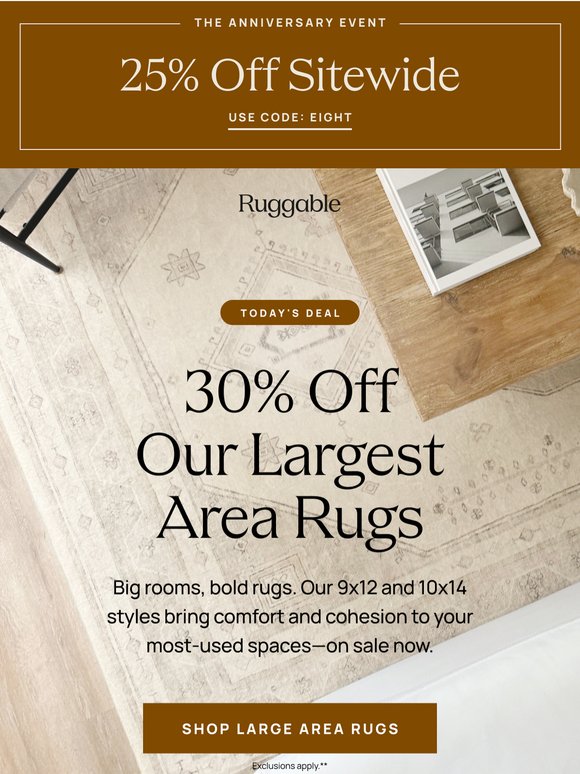 30% off rugs that *really* cover ground