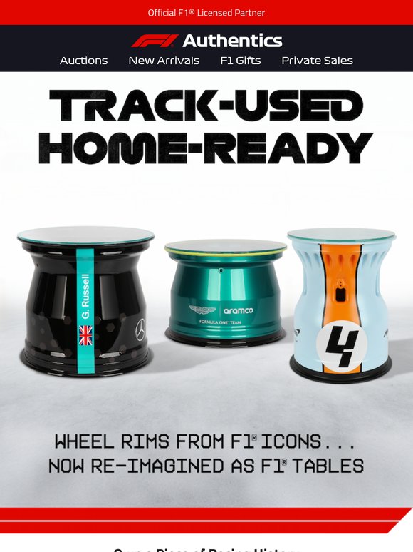 Racing Rim Table F1 Authentics: Race-Used F1® Wheel Rim Tables | Milled