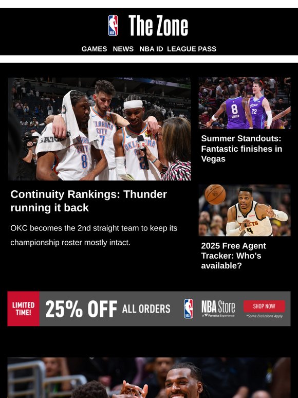 Continuity Rankings: Thunder running it back | Summer Standouts: Fantastic finishes in Vegas