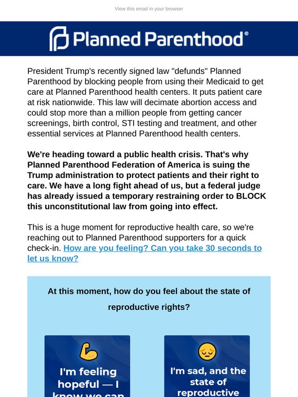 We want to hear your feelings on the state of reproductive rights