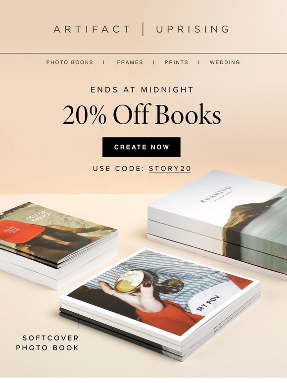 20% off books ends tonight