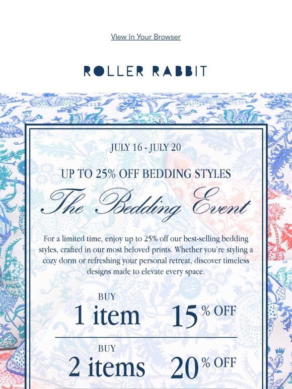 Dreamy Bedding, Timeless Prints—Now Up to 25% Off