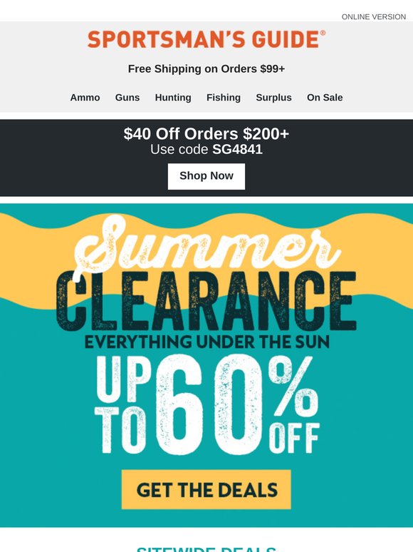 Up to 60% Off Summer Clearance