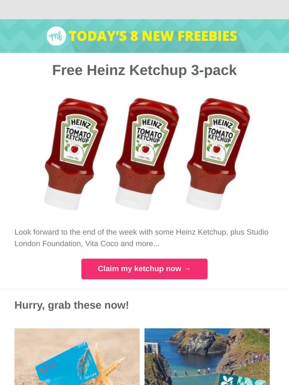 Free Heinz Ketchup 3-pack