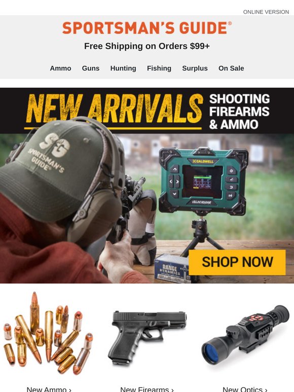 New Arrivals in Shooting, Firearms and Ammo