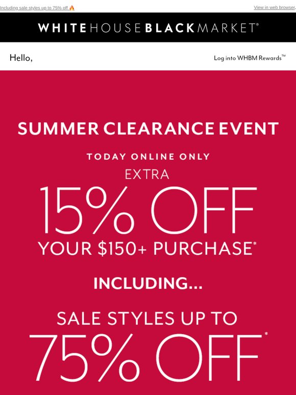 TODAY ONLY: 15% off $150+ purchase