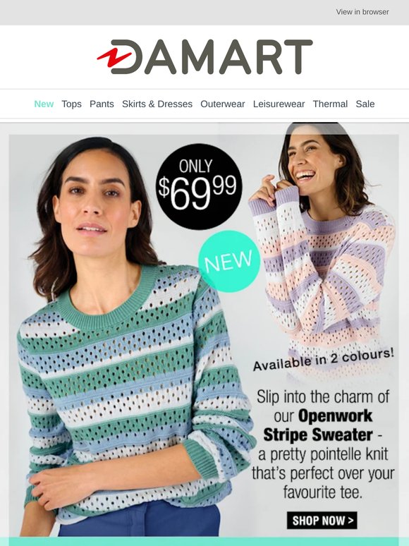Elevate Your Style with Our NEW Openwork Stripe Sweater!