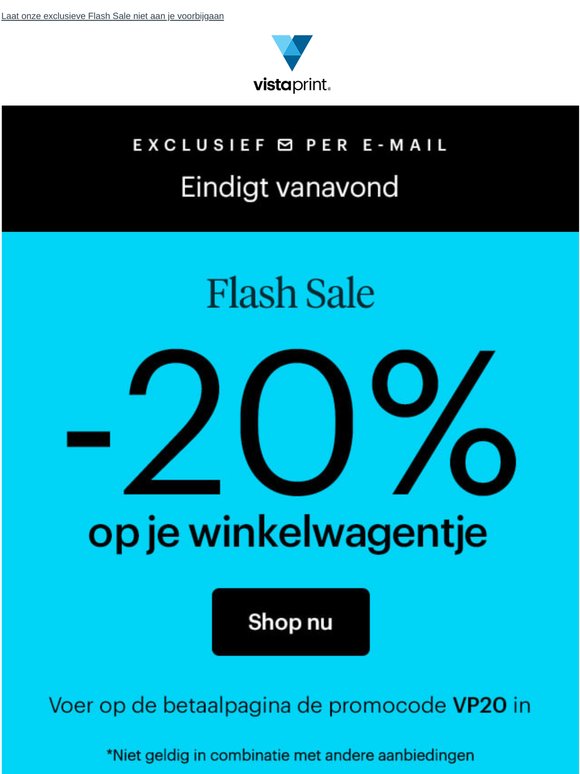 Eindigt vanavond ⏰ | -20% op je winkelwagentje