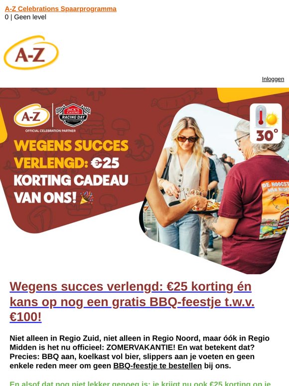 Wegens succes verlengd:  €25 korting cadeau van ons! 🎉
