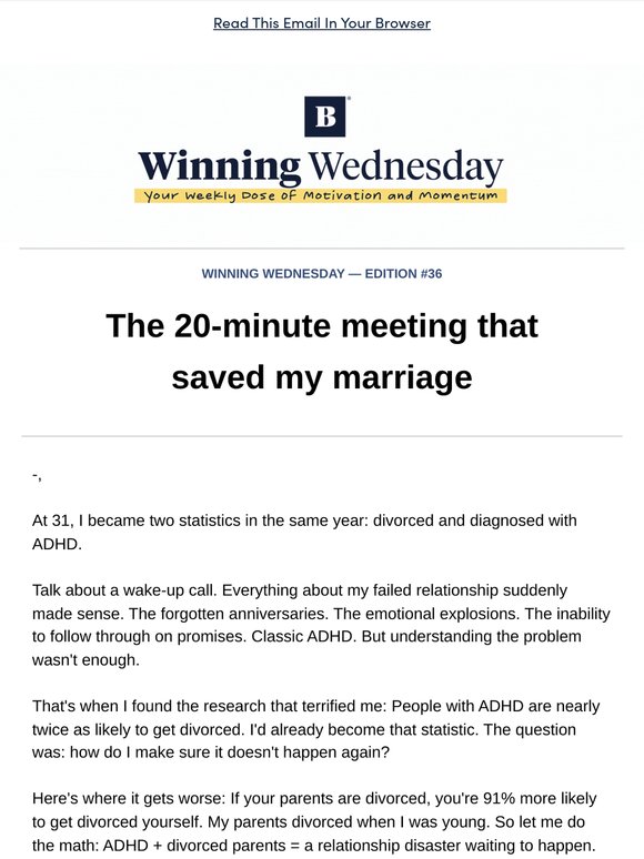 [Winning Wednesday] You’re missing this relationship ritual…