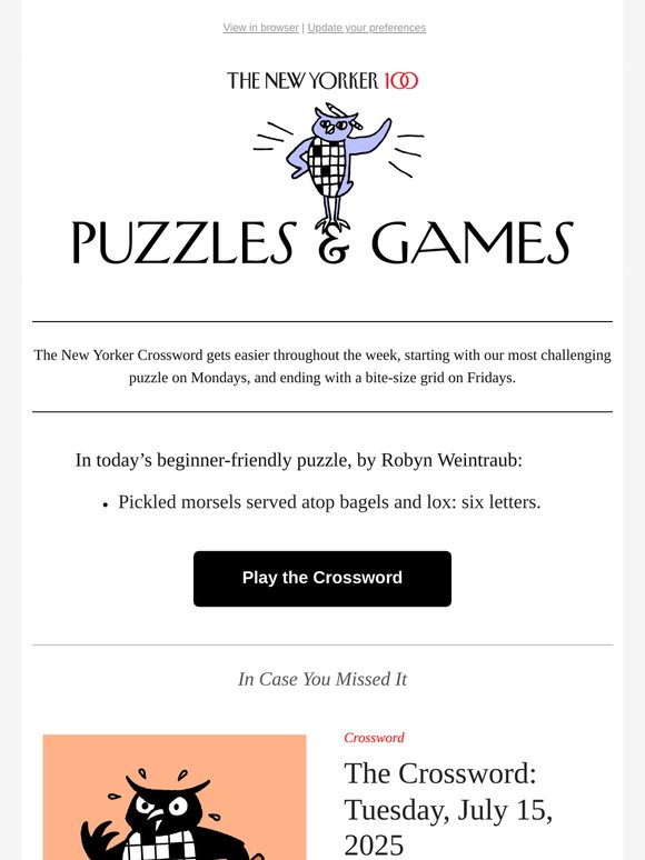 Today’s Crossword Puzzle