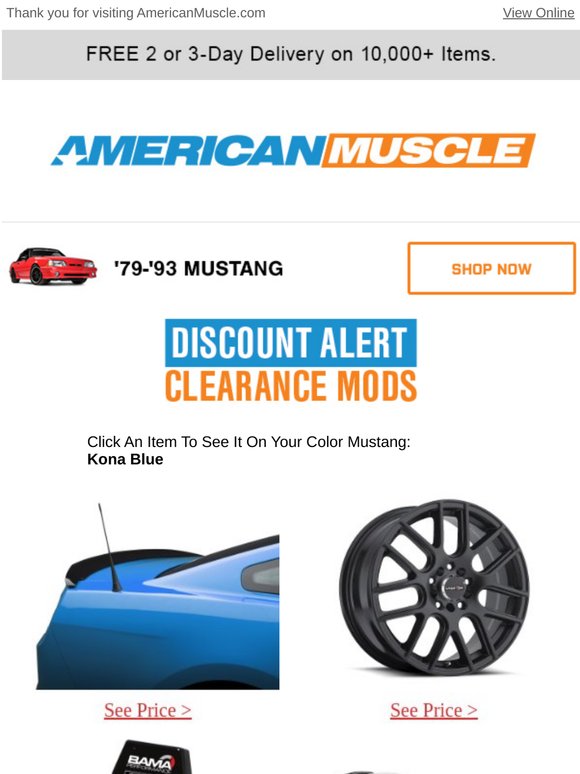 ⚠️ Alert! Clearance deals for your Kona Blue Mustang!