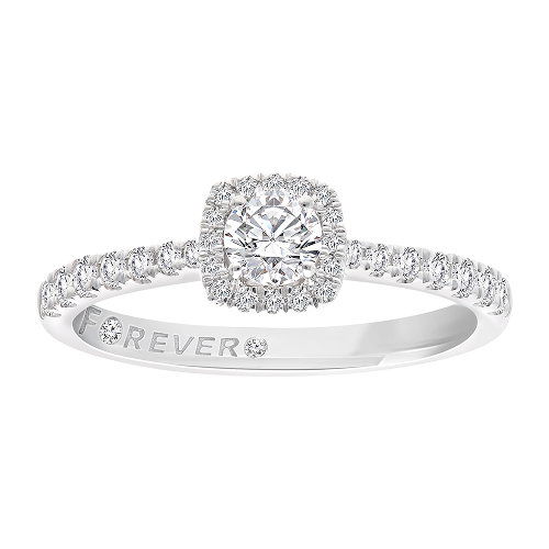 Engagement Ring The Forever Diamond Platinum Halo 0.50ct Diamond Ring