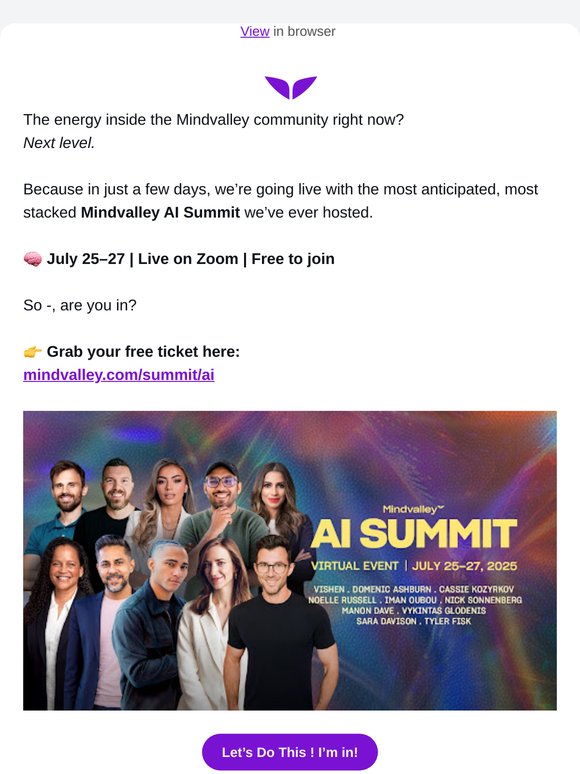 Get the full details of Mindvalley AI Summit 2025 inside