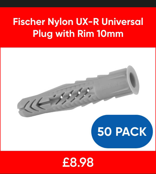 Fischer Nylon UX-R Universal Plug with Rim 10mm