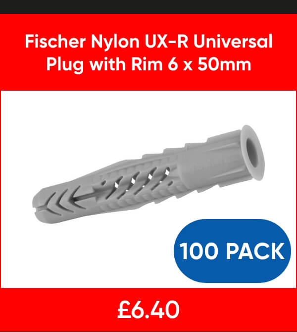 Fischer Nylon UX-R Universal Plug with Rim 6 x 50mm
