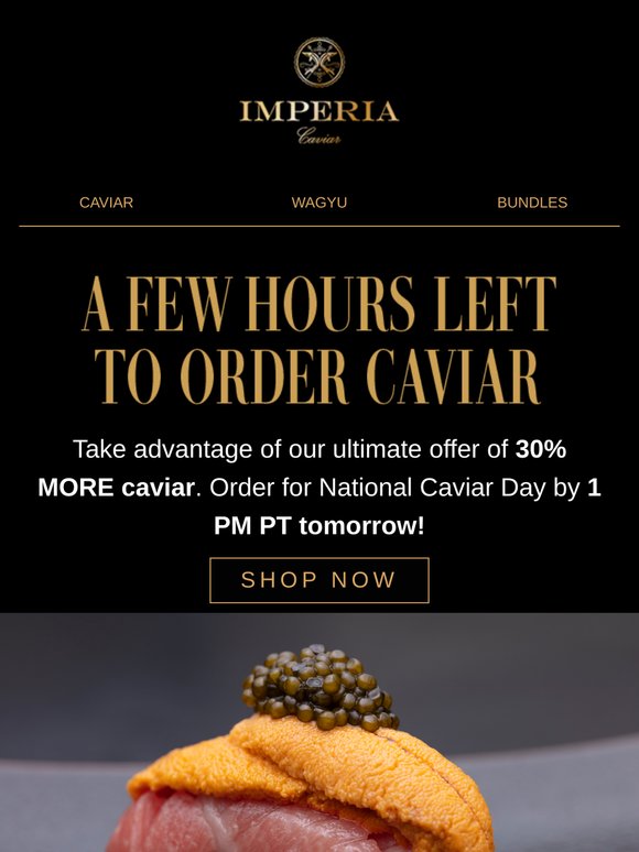 Biggest Sale of the Year: 30% MORE Caviar FREE! 🎇