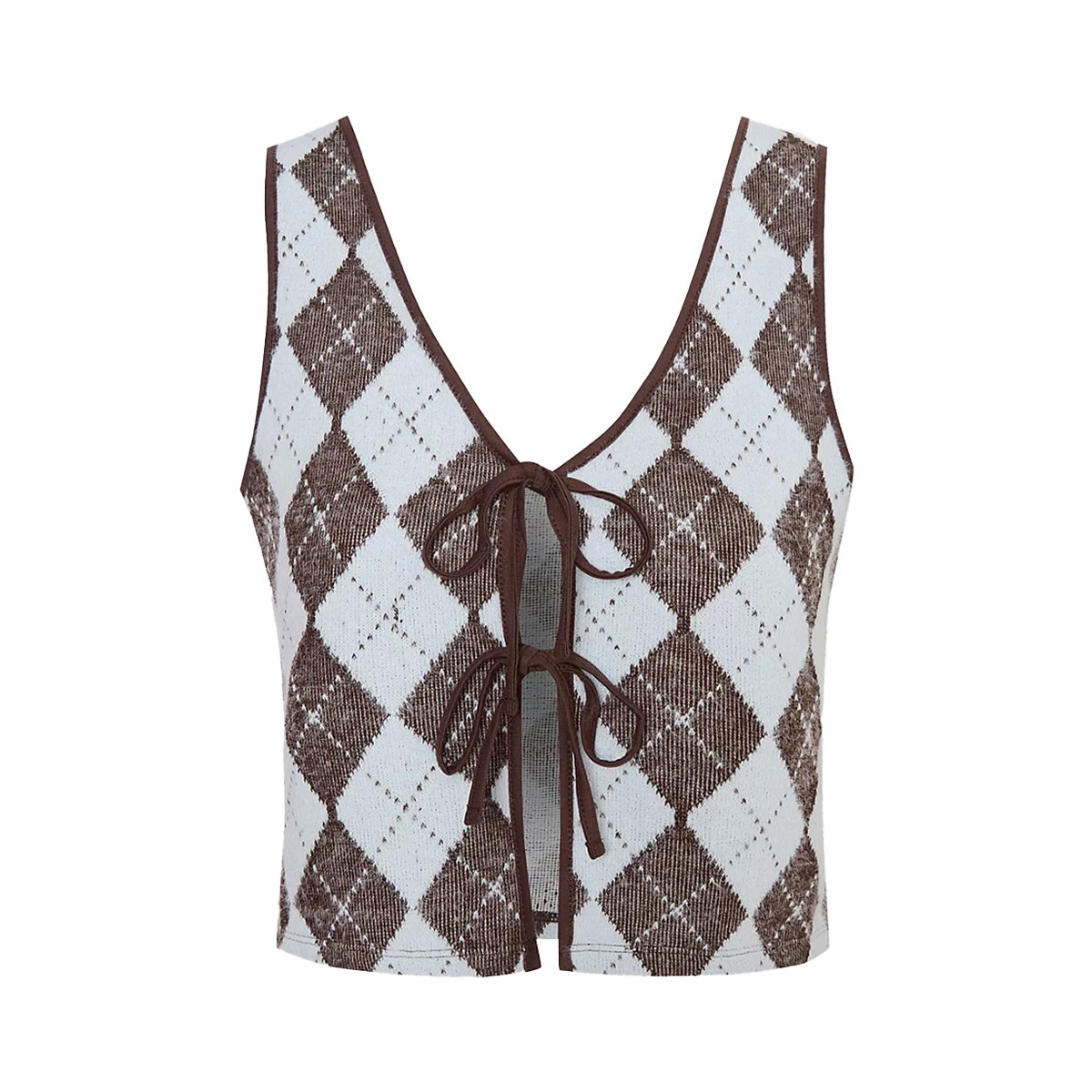 Diamond Argyle Tie Front Knitted Waistcoat, £12.50