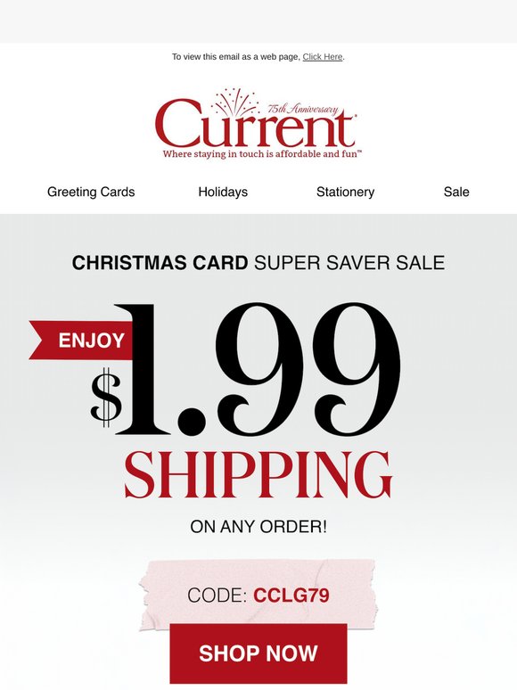 Christmas card super saver sale + $1.99 shipping