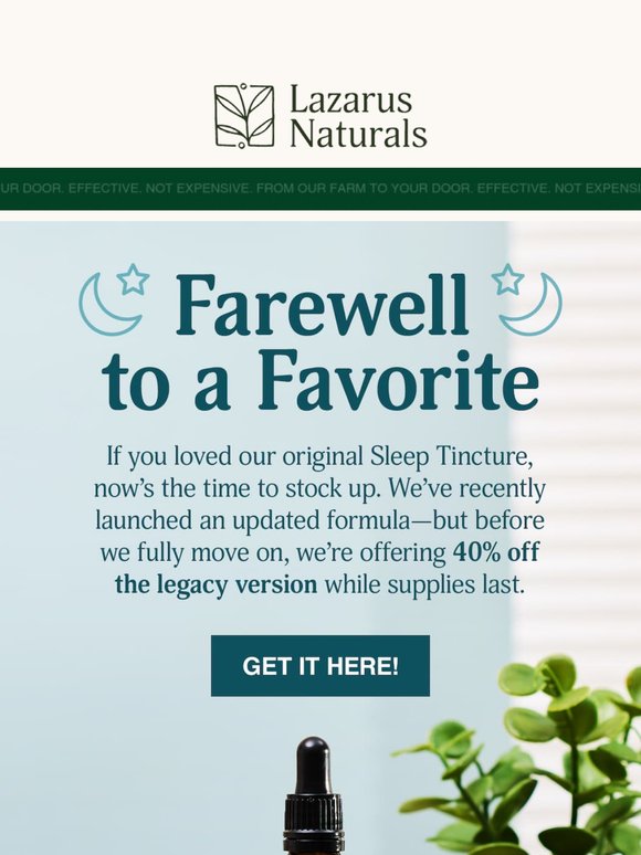 40% Off Our Legacy Sleep Tincture — While It Lasts