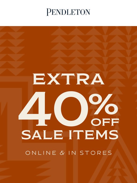 Extra 40% off sale items!