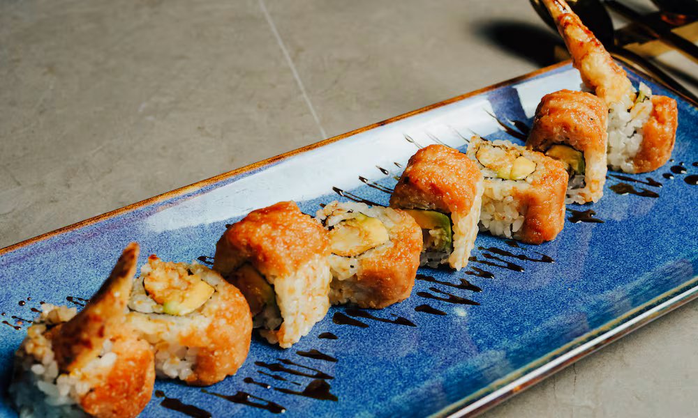 The ebi maguro roll at Norifish features shrimp tempura and spicy tuna. A second location of NoriFish has opened in Buckhead. (Courtesy of Gabriel Viloria/NoriFish)