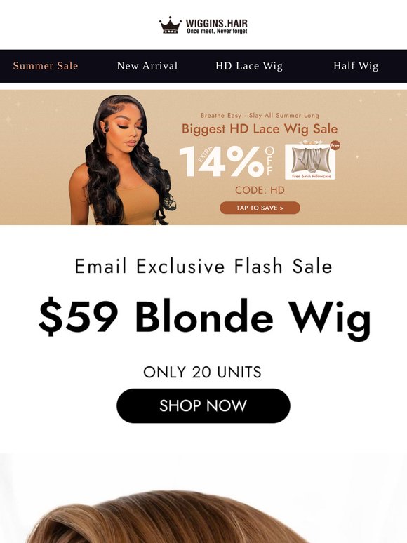 HD Lace Wig + $59 human hair wig + Free Pillowcase?!