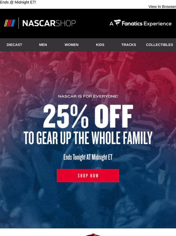 25% Off NASCAR Looks for the Whole Fam