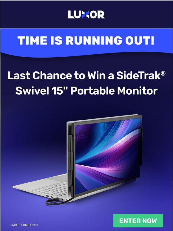 Last Chance to Win a SideTrak® Swivel 15” Portable Monitor⏳