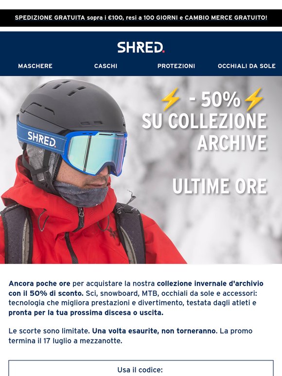 Ancora poche ore per ottenere il 50% di sconto sull'archivio invernale!