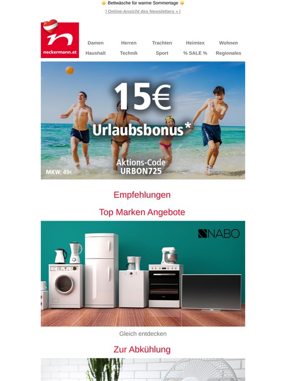 Nur für Sie! 15€ Urlaubsbonus auf die nächste Bestellung  🤑