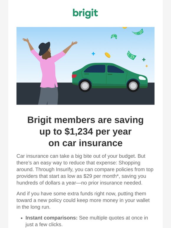 Brigit users are slashing their car insurance bills