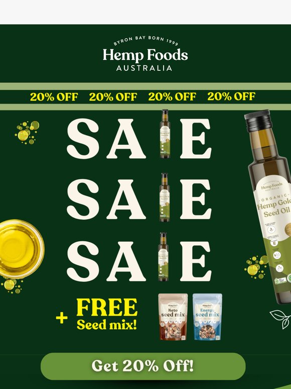 💚 20% Off Hemp Oil + Free Gift!