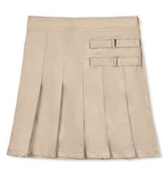 Girls' Pleated Skorts - Khaki, Size 4