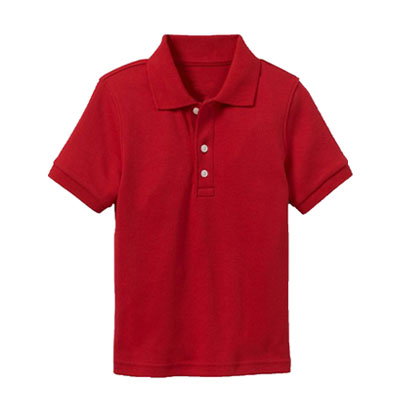 Unisex Uniform Polos - XS, Red, Short Sleeve