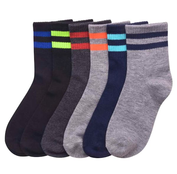Boy's Crew Socks - Size 6-8, Assorted Colors