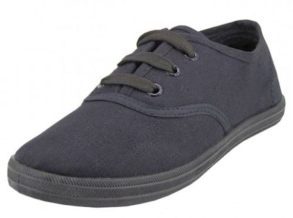 Youth Canvas Shoes - Black, Size 11-3, Age 4-8 Years