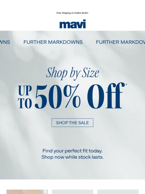 Up to 50% Off. In Your Size!