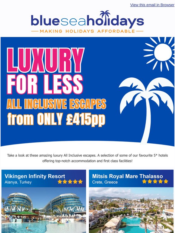 ☀ 5* Luxury for Less ⭐ All-Inc Escapes from Only £415pp 🤩