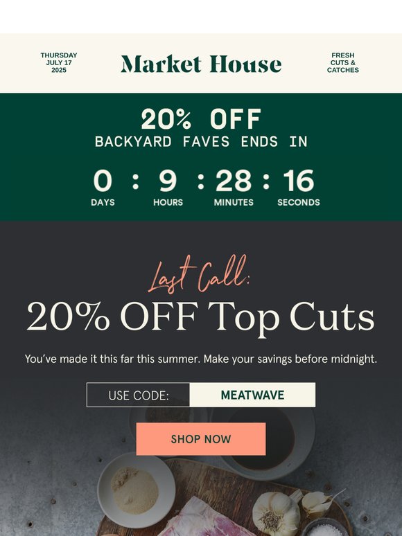 20% Off Ends Soon