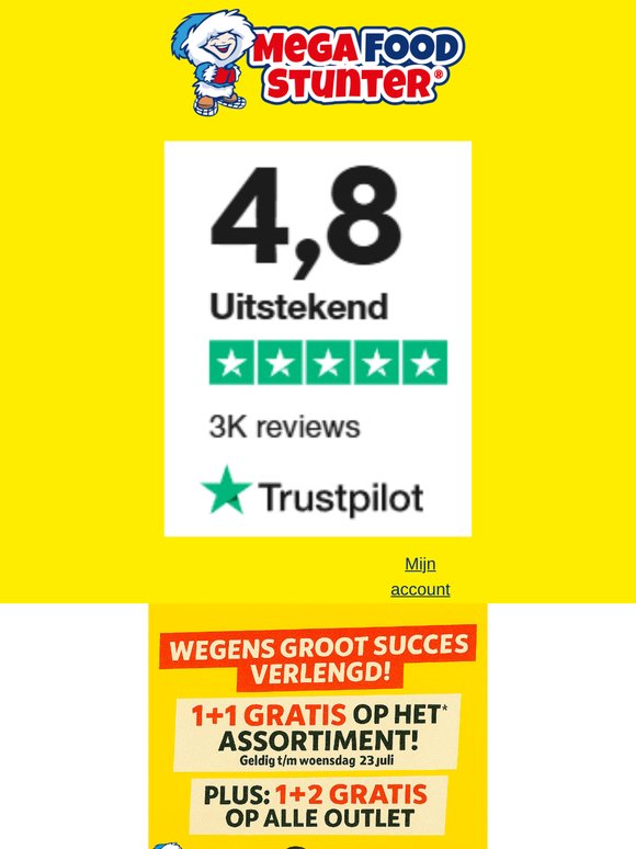 De actie is verlengd!
