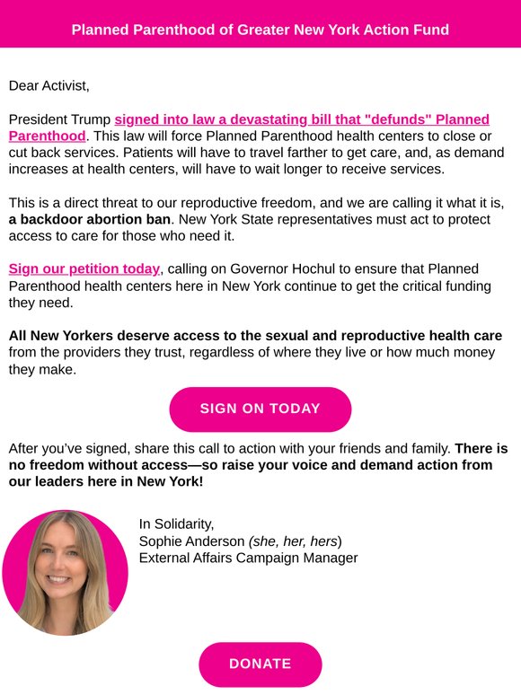Defund? DEFEND Planned Parenthood in NY.
