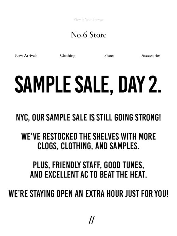 RESTOCKED: NEW SAMPLE SALE TREASURES!