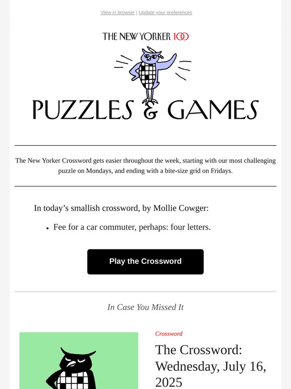 Today’s Crossword Puzzle