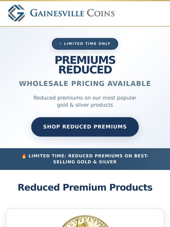 Pricing Update: Reduced Premiums On Best-Selling Bullion