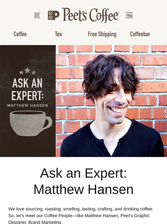 Matthew Hansen, rocking all things coffee