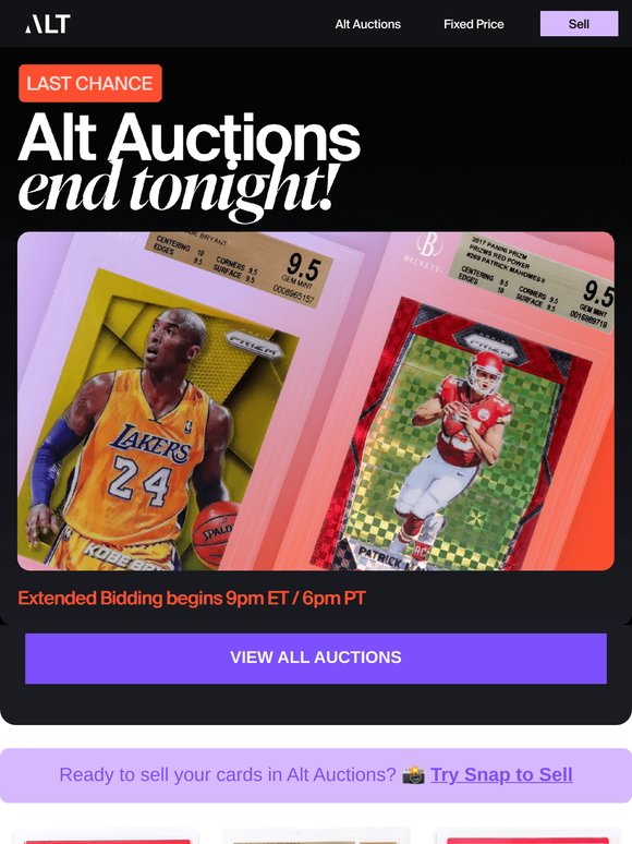 Alt Auctions close tonight 🚨
